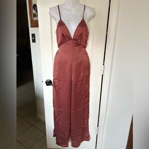 Endless Rose Red Pin Dot Palazzo Jumpsuit